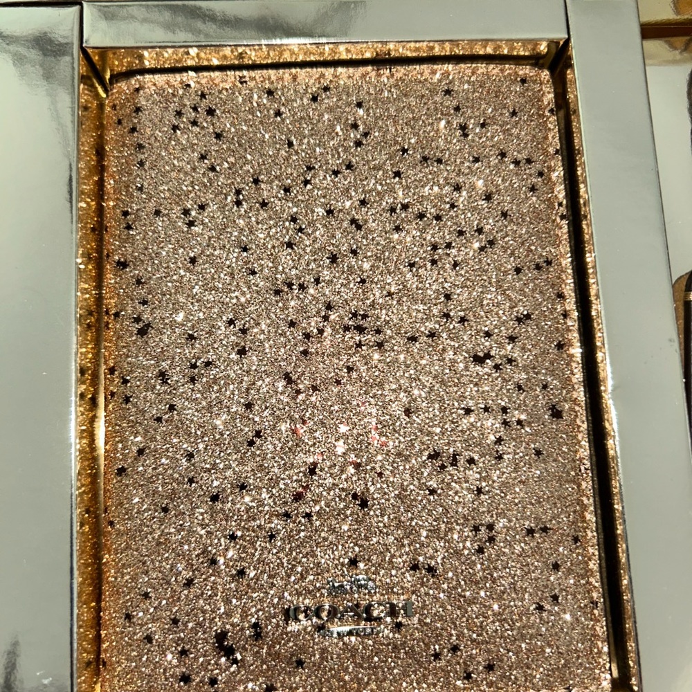 COACH STAR GLITTER TRAVEL SET Passport Holder & Luggage Tag - Picture 2 of 9